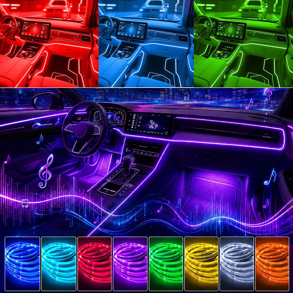 RGB Car Interior LED Ambient Strip Lights | AXLYMARK™