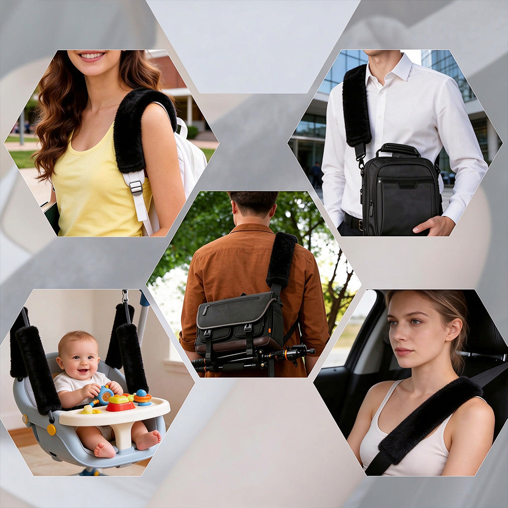 Ultra-Soft Plush Universal Seatbelt Cover Car Shoulder Pad | AXLYMARK™