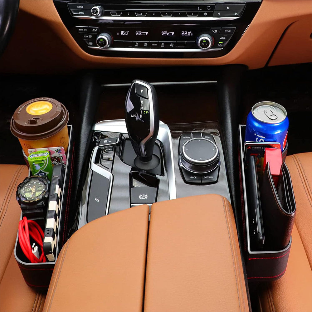 2 Pack Car Seat Gap Filler Organizer with Cup Holder | AXLYMARK™